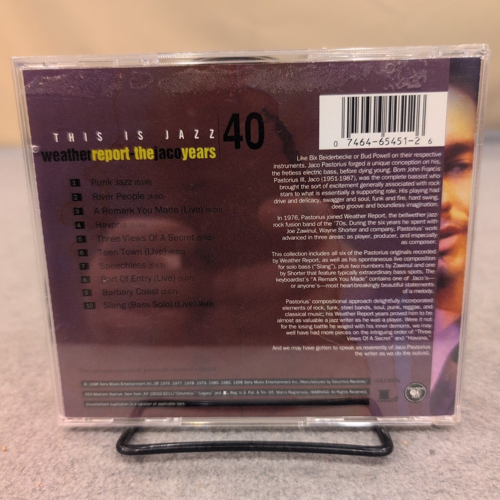 Weather Report The Jaco Years This Is Jazz 40 CD Columbia Legacy 65451-2 - Picture 2 of 2